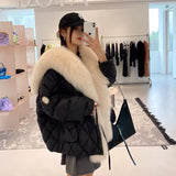 2024 Winter New Women Big Luxury Faux Fox