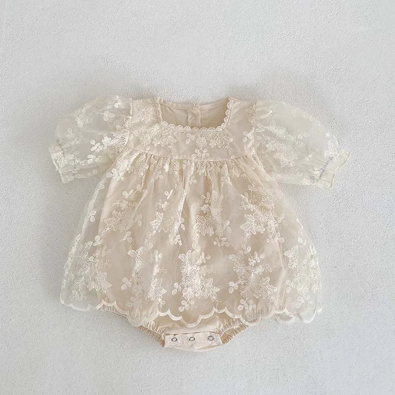 MILANCEL 2023 Summer Baby Clothes Lace Embroidery Girls