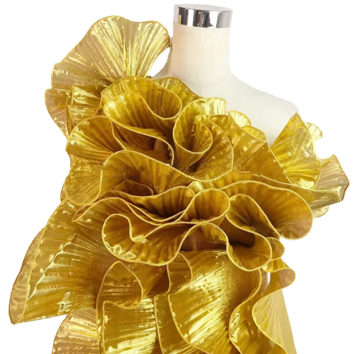 5 Yards Liquid Metal Organza Large Wave Lace