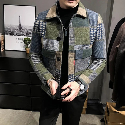 New Hombre Korean Casual Men Stitching Jacket Slim
