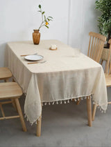 Linen Table Cloth for Rectangle Tables, Washable French