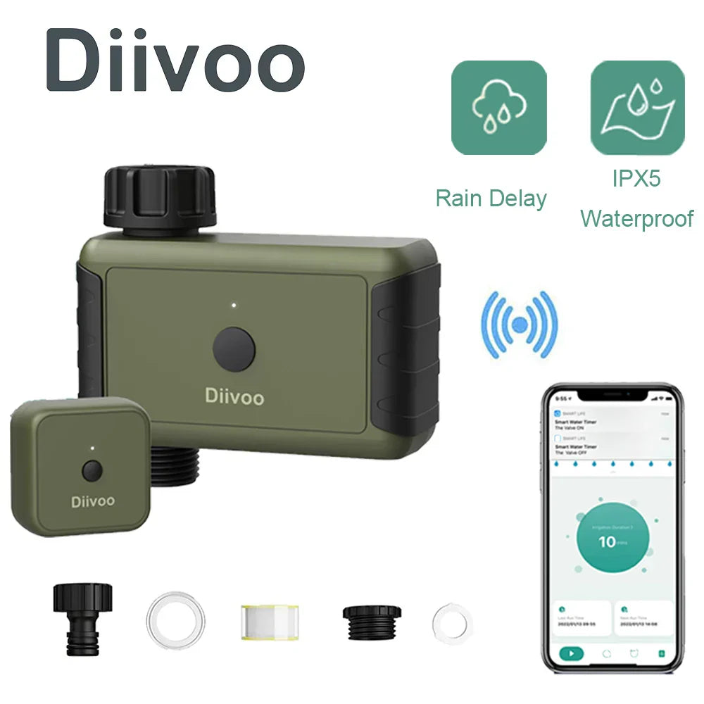 Diivoo WiFi Gateway Garden Watering Irrigation Controller Timing