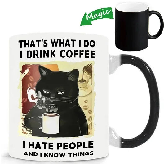 Funny Cat Mugs Coworker Gifts Coffee Spelled Backwards