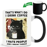 Funny Cat Mugs Coworker Gifts Coffee Spelled Backwards