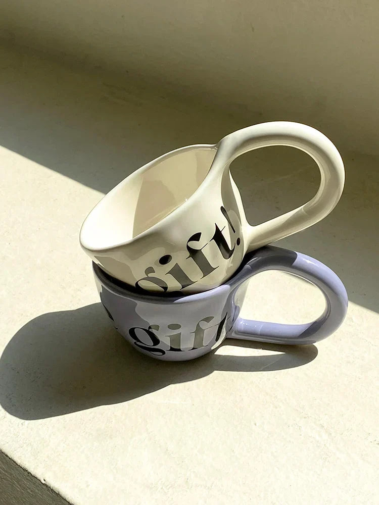 350ml Large Capacity Ceramic Mug Hand Pinched Big