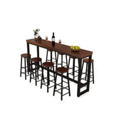 Wrought Iron Solid Wood Home Bar Table Long