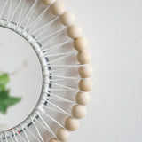 Macrame Wall Mirror Wooden Beads Decorative Mirrors Boho