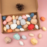Rainbow Building Block Stacker Stone Shaped Stacking Balancing