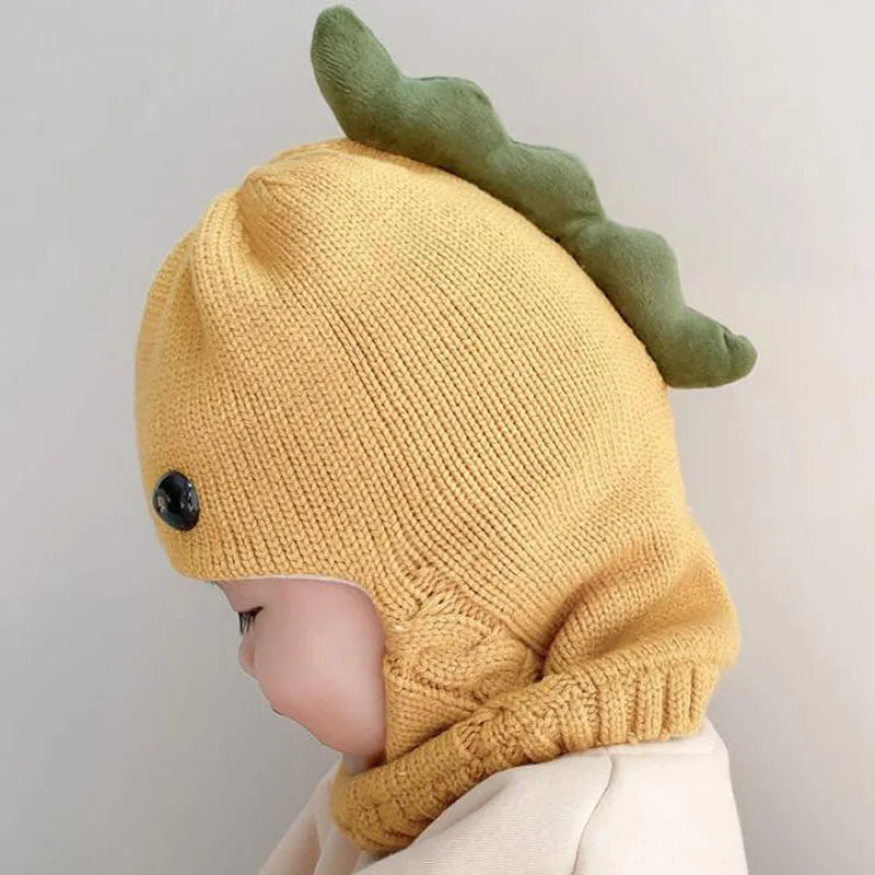 Doitbest Winter knit Baby Knitted Hat scarf one-piece