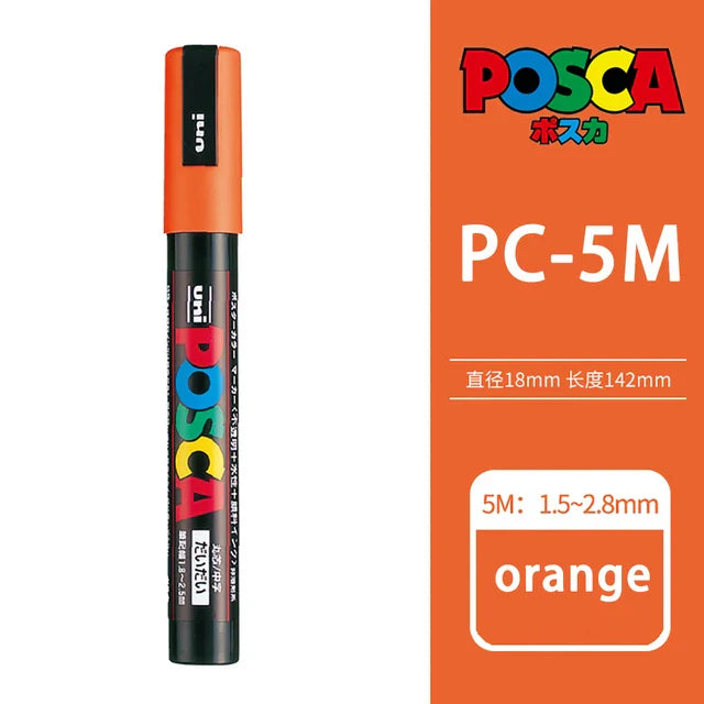 39 Colors Uni Posca PC-5M Paint Marker,1.8-2.5mm Medium