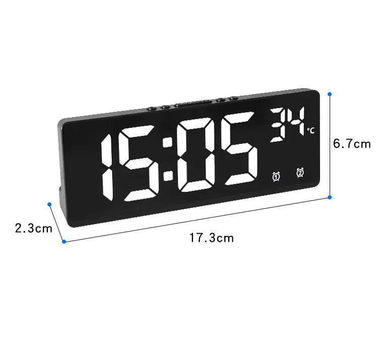 Voice Control Digital Alarm Clock Temperature Dual Alarm