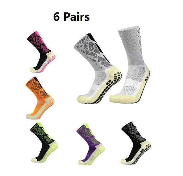 6 Pairs Football Socks Men Women Sports Socks