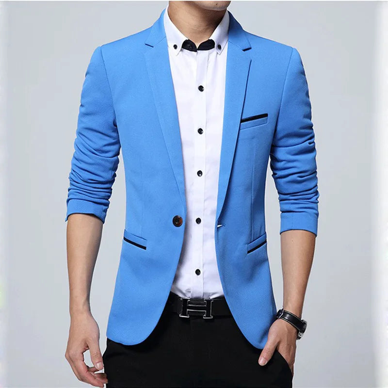 5XL-M Brand Mens Casual Blazers Spring Autumn Fashion