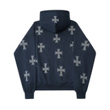 New Street Grunge Sweatshirt Cross Hot Drill Letter