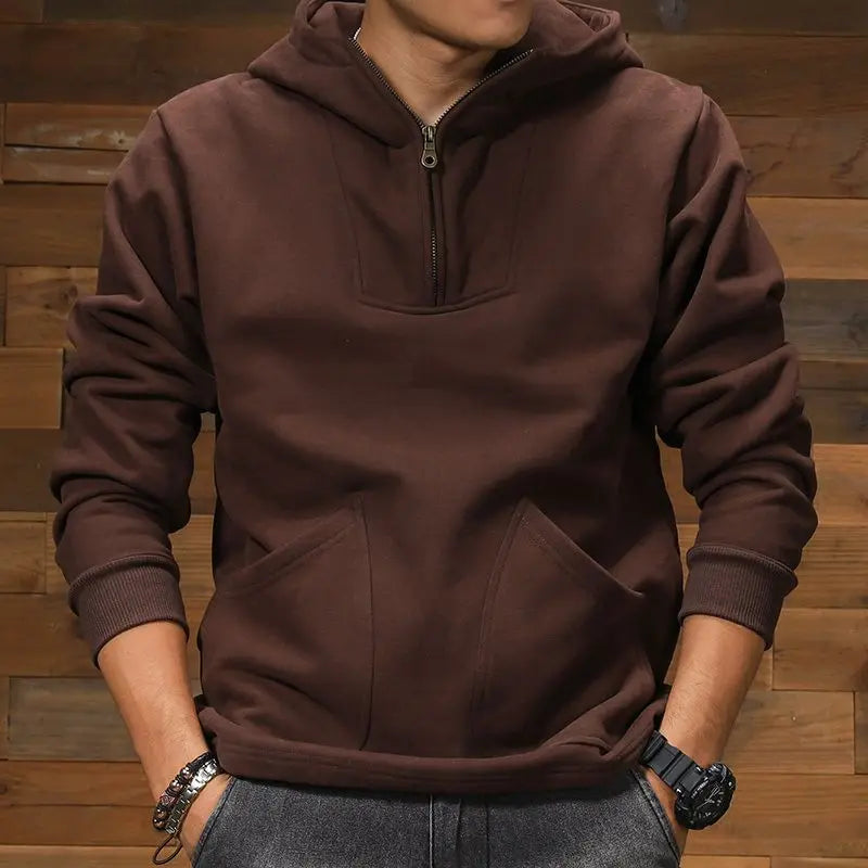 Sweatshirt for Men Color Matching Male Clothes Fleeced