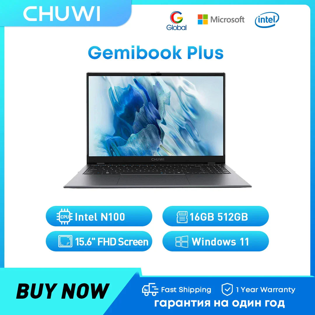 CHUWI GemiBook Plus Laptop 16GB LPDDR5 512GB SSD