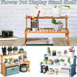 Natural Bamboo Indoor Plant Stand for Desk,Adjustable Desktop