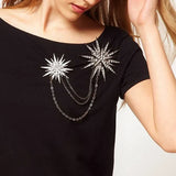 Fashion Star Alloy Rhinestones Women's Snowflake Large Brooch