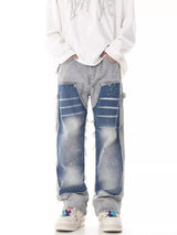 REDDACHIC Two Tone Patchwork Baggy Jeans Men Hiphop