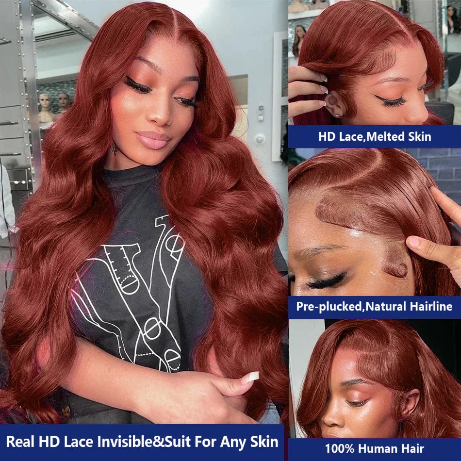 30 32 Inch Brazilian Reddish Brown 13x4 13x6