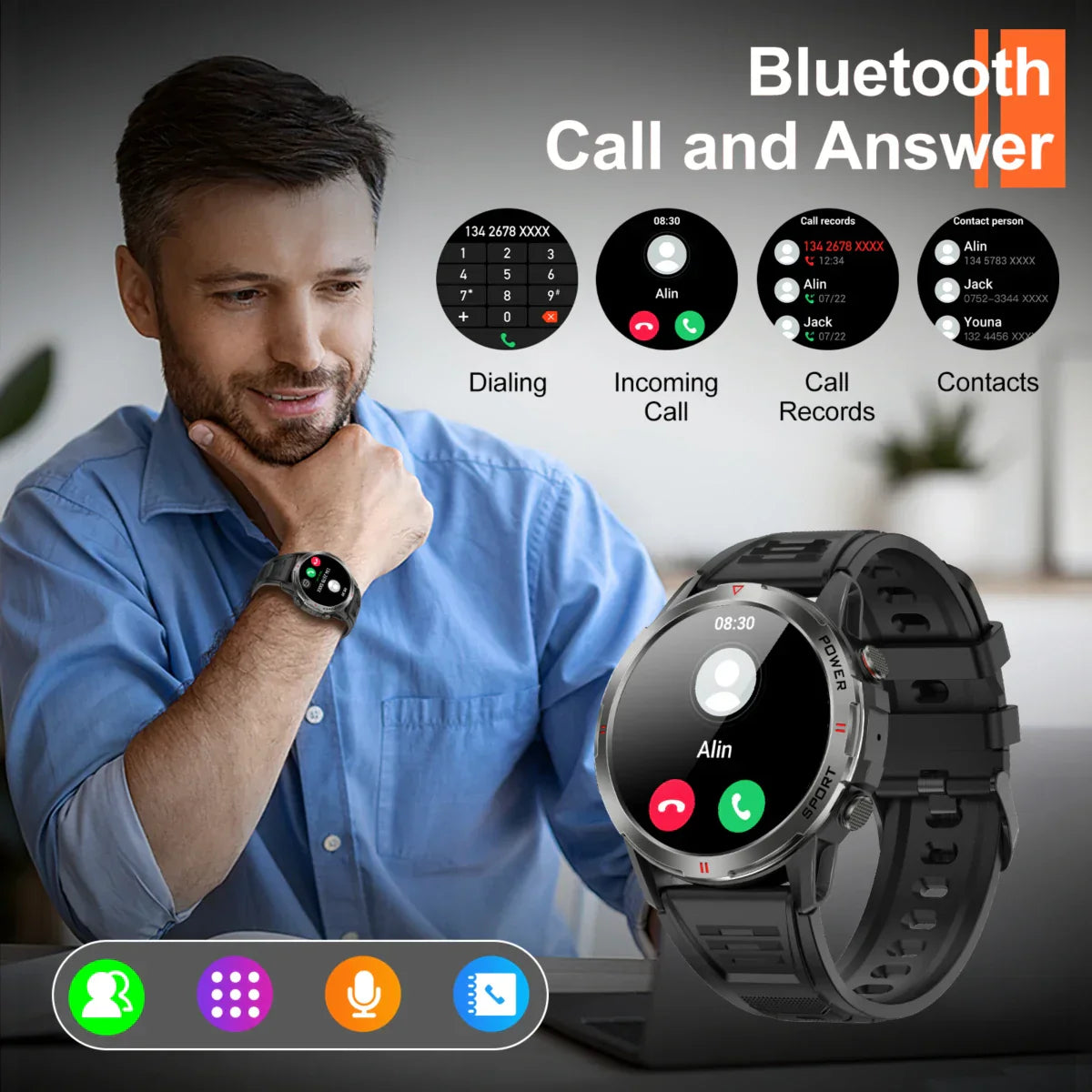 WEOFLY Smart Watch 1.43inch Large AMOLED Screen BlE5.2