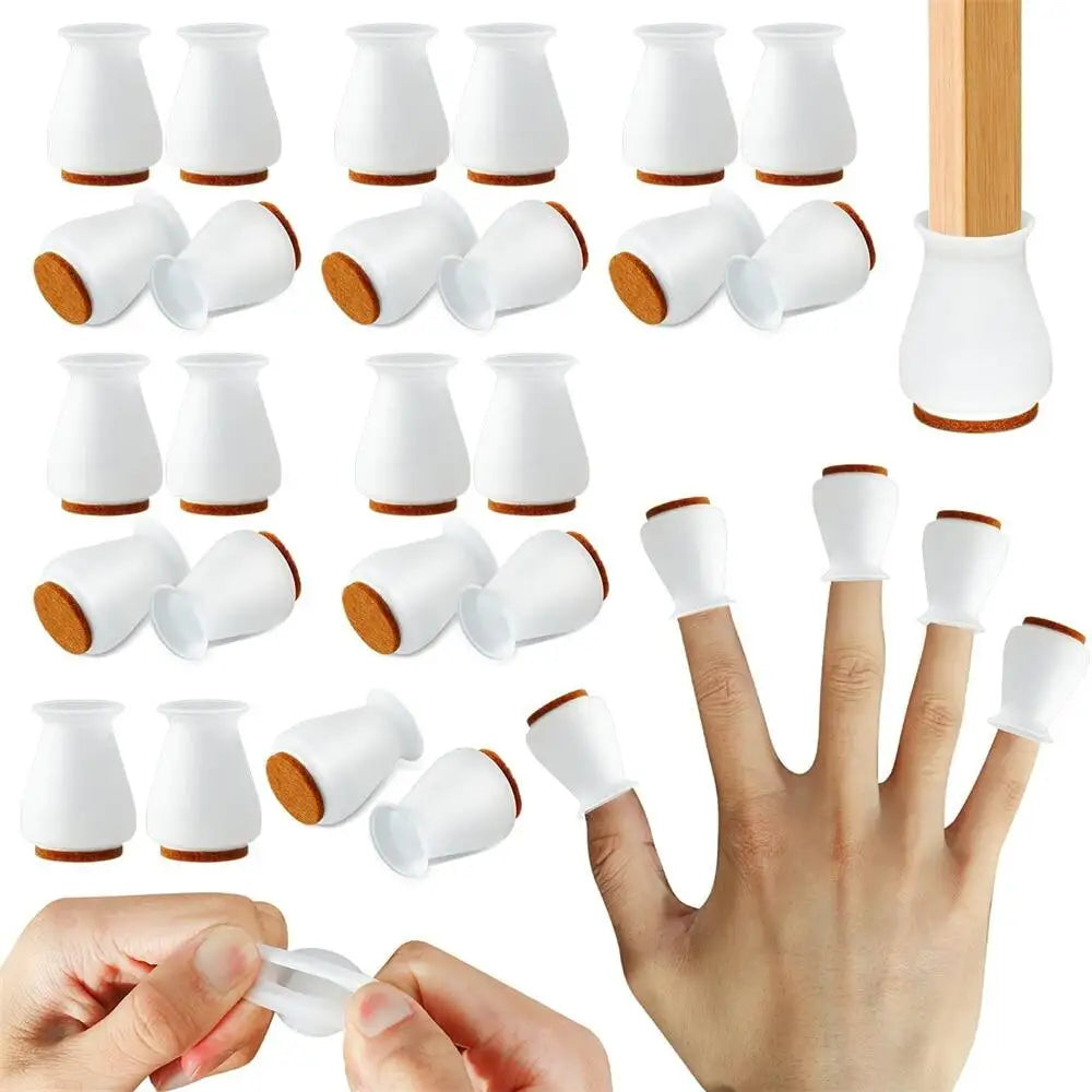 24pcs Silicone Desk Chair Leg Protectors with EVA