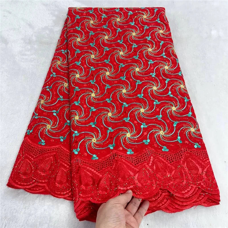5 yard Swiss lace fabric latest heavy beaded
