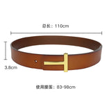 Luxury 3.8cm Width TF Real Leather Designer Brand