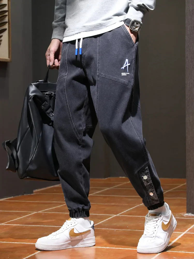 Spring Summer Ankle-Length Jeans Men Pants 6XL 7XL