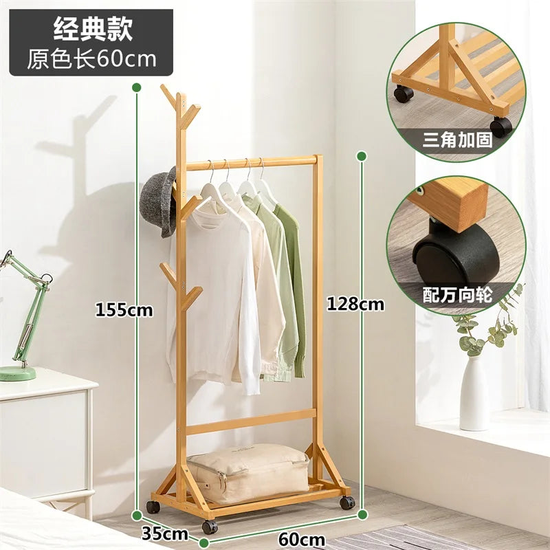 Wooden Boutique Coat Stand Floor Pants Bag Cheap