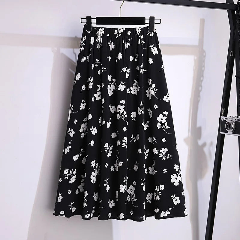 175Kg Plus Size Womens Summer Loose Floral Chiffon