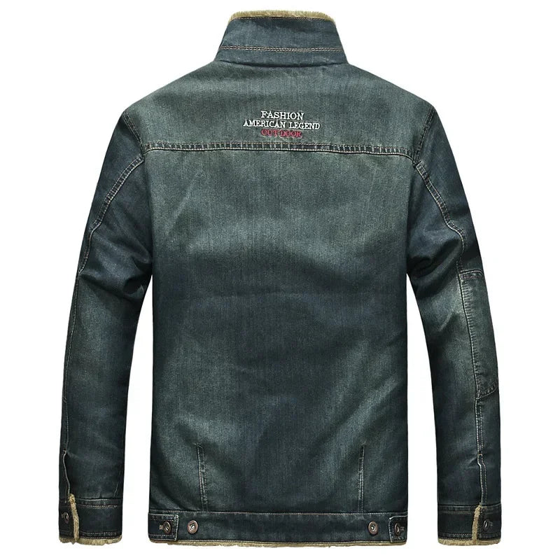 Winter Mens Denim Jacket High-quality Wool Thicked Thermal