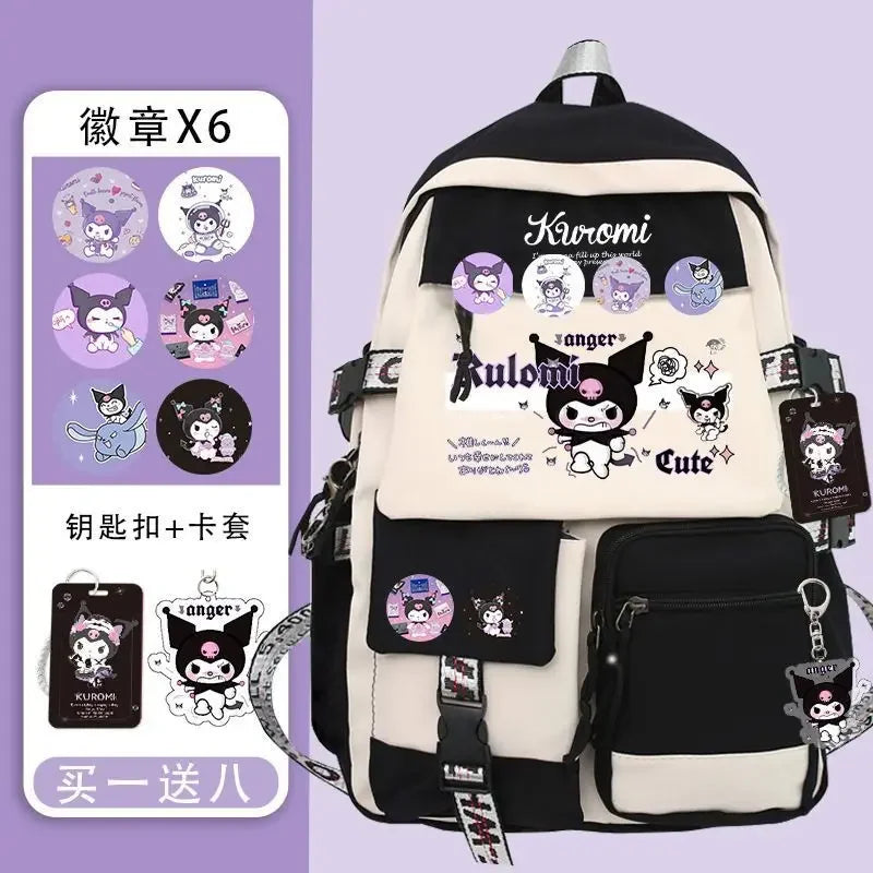 Sanrio Anime Kuromi Backpacks for Children Kawaii Toys