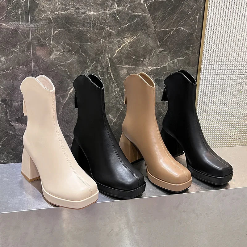 High Heels Short Boots Women Fashion Shoes Autumn