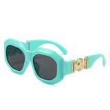 Retro Steampunk Square Sunglasses Outdoor Brand Designer For