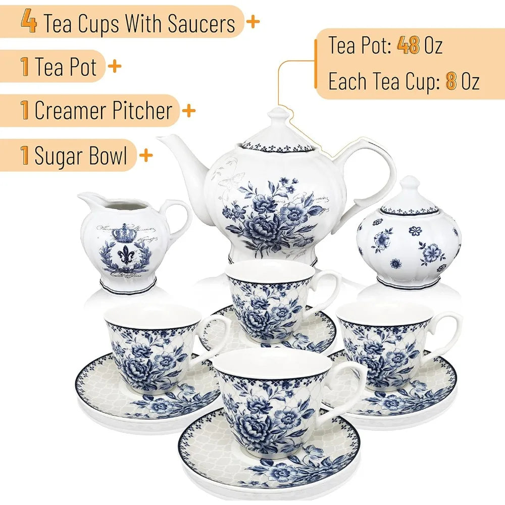 Porcelain Tea Set Creamer and Sugar Set Teacup