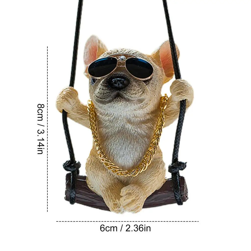 Cute Swing Dog Bulldog Model Auto Rearview Mirror