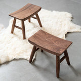 Rural wooden stool Walnut square stool American meals