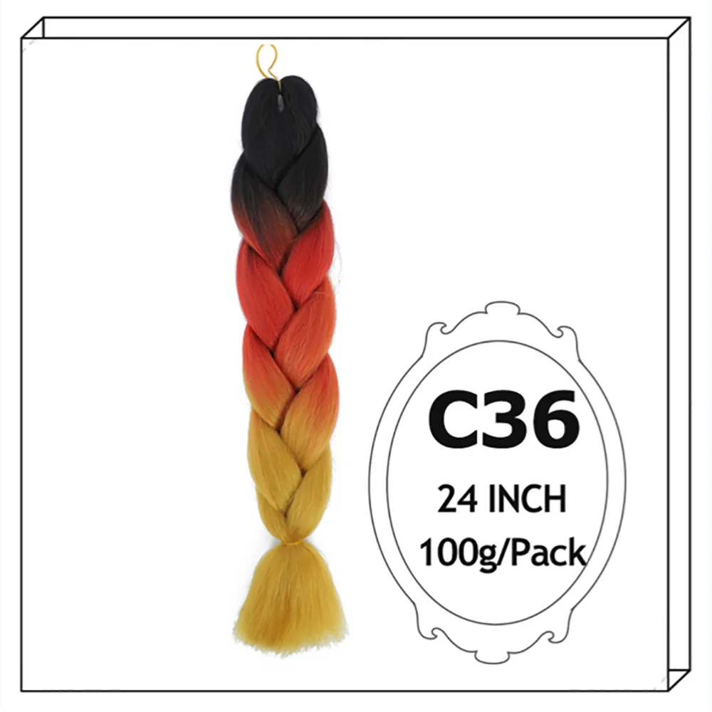 24Inch Synthetic Long Jumbo Ombre Braiding Hair For