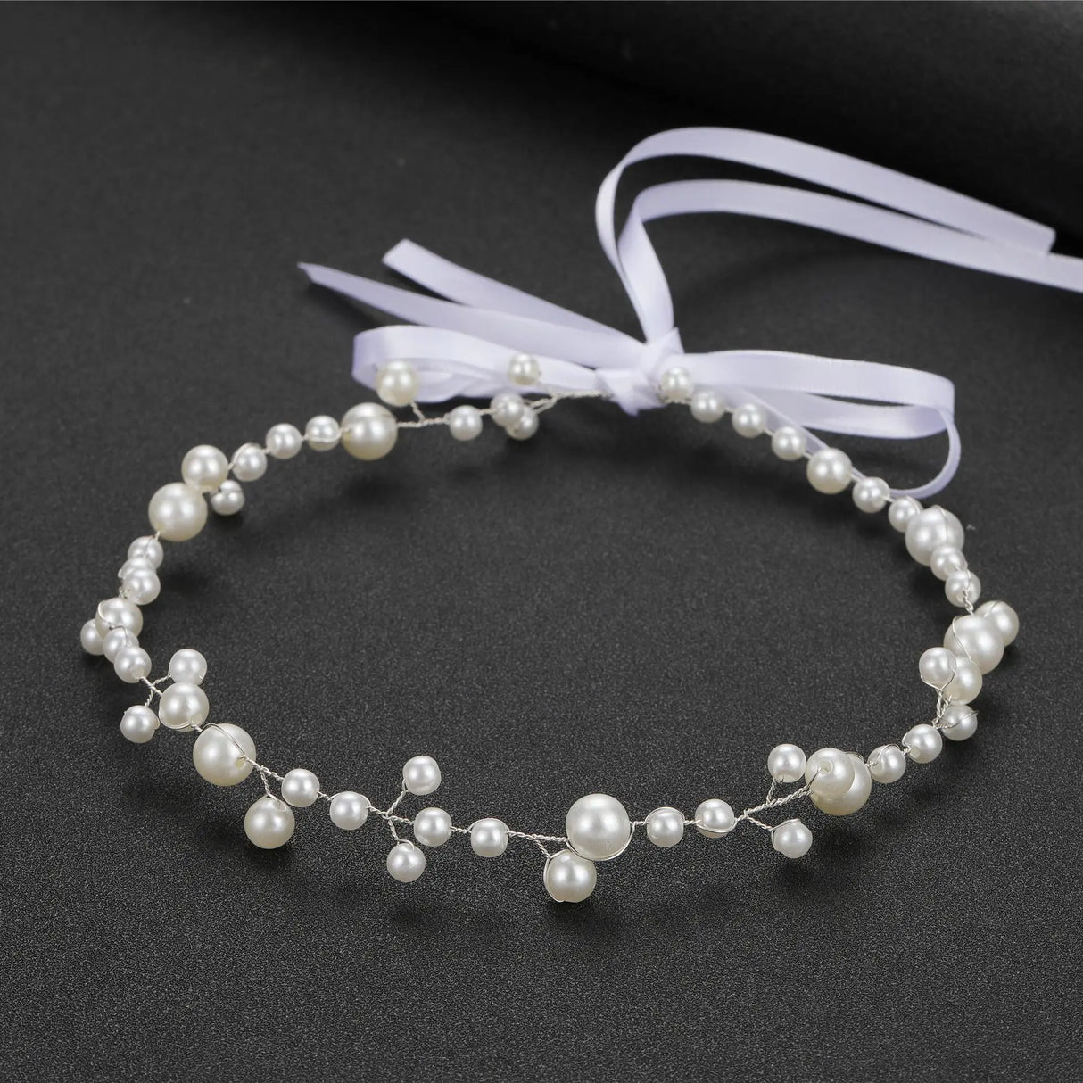 Bridal Sweet Headband Headpieces Banquet Pearls Headdress Simple