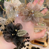 Crystal Flower Hair Rope Hair Tie For Women