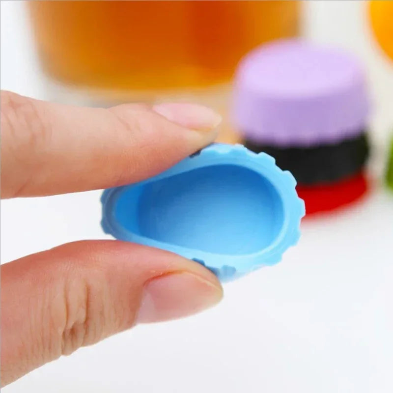 6pcs/12pcs Candy Colors Silicagel Beer Bottle Caps Bar