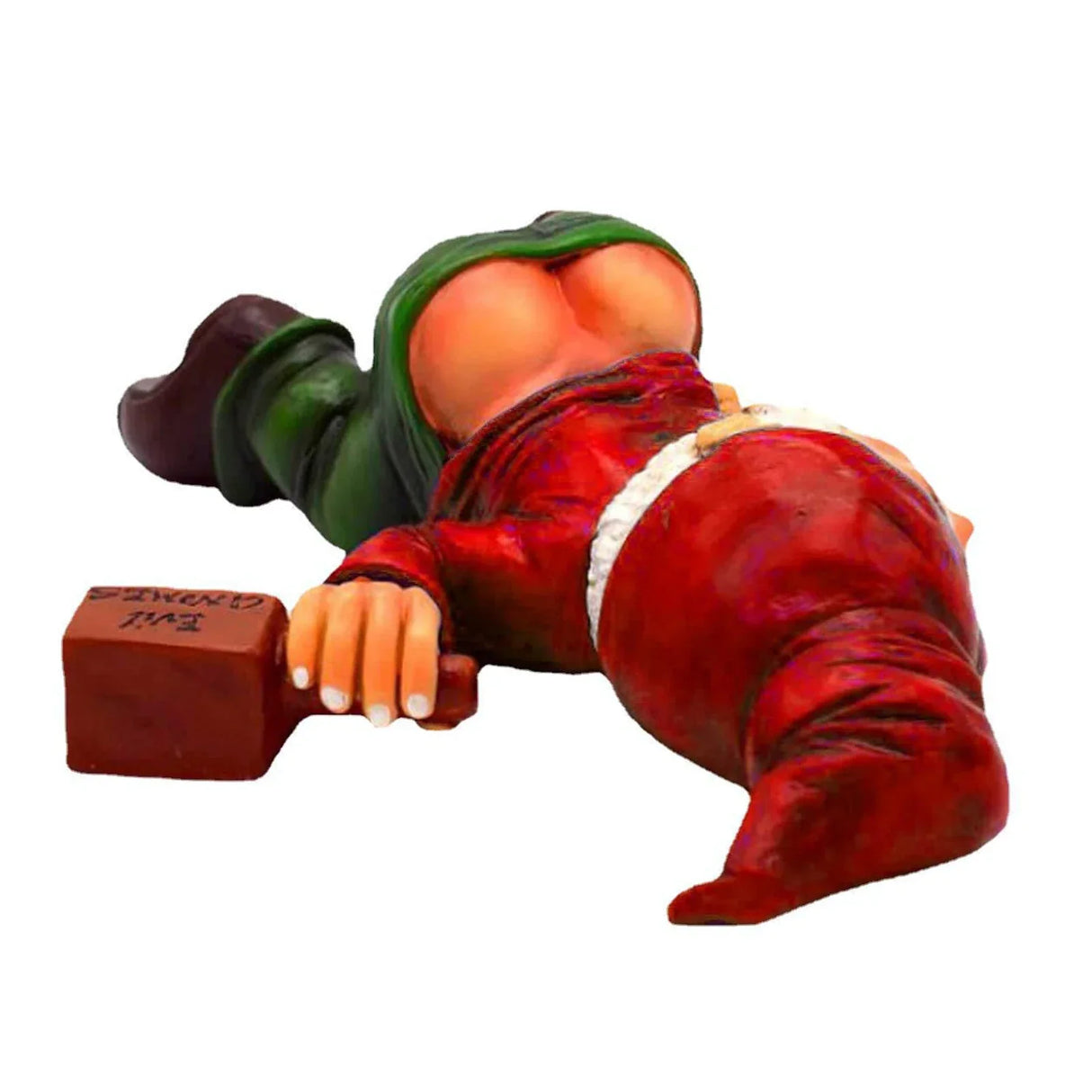 12cm Blue Red Dwarf lying Drunk Gnome Statues