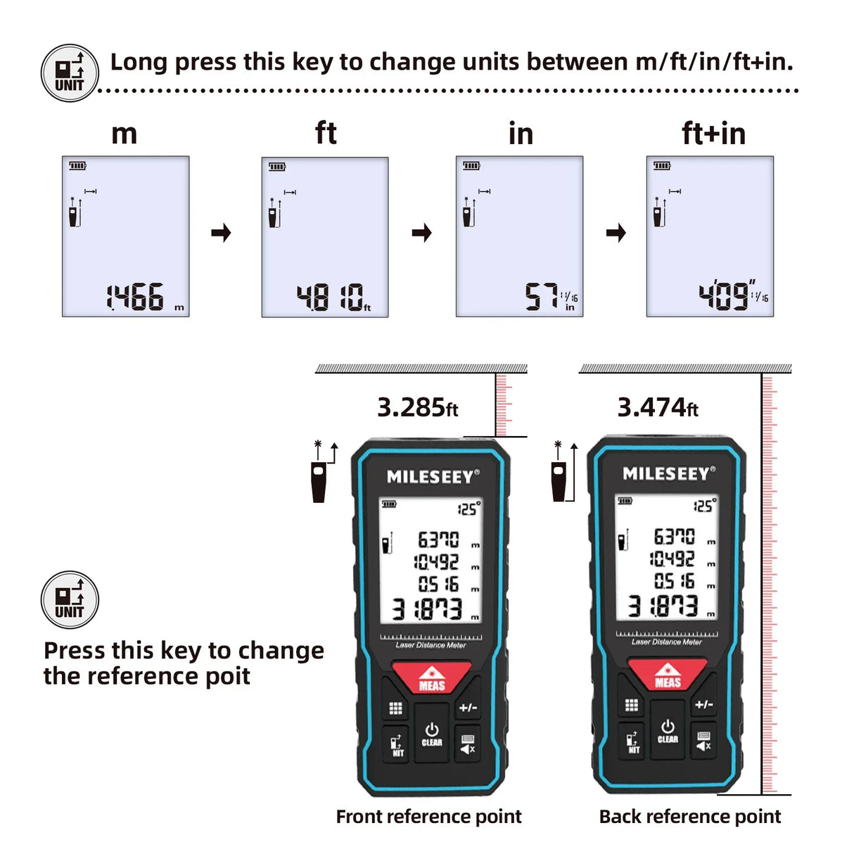 Mileseey Laser Rangefinder X5 лазерная рулетка Laser finder  Digital Laser Distance Meter Laser Meter Laser Tape Measure