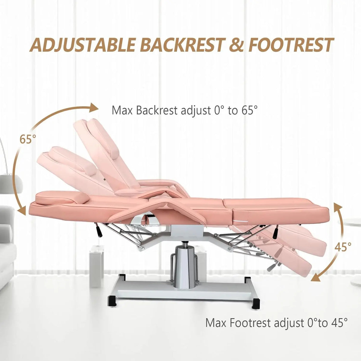 OmySalon Hydraulic Facial Bed Massage Table, Multi-Purpose 3-Section