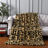 Luxury leopard Stitch Throw Blanket room decor plaid