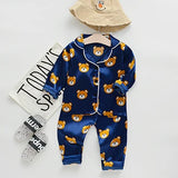 Toddler Girls Silk Satin Pajamas Sets Cartoon Kids