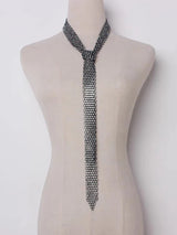 TWOTWINSTYLE Tie Necklace With Scarf For Women Diamonds