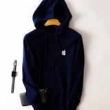 100% Cashmere Hoodies Tracksuit Apple Print Hooded Pullover