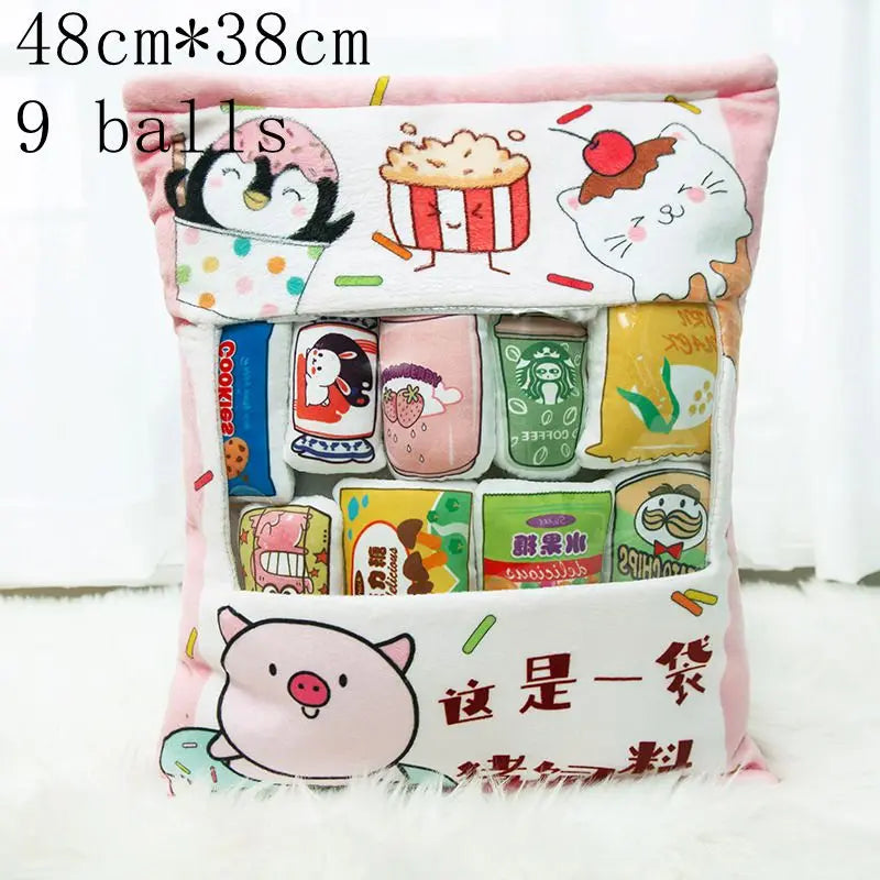 New Kawaii Animal Balls Pudding Candy Bag Pillow